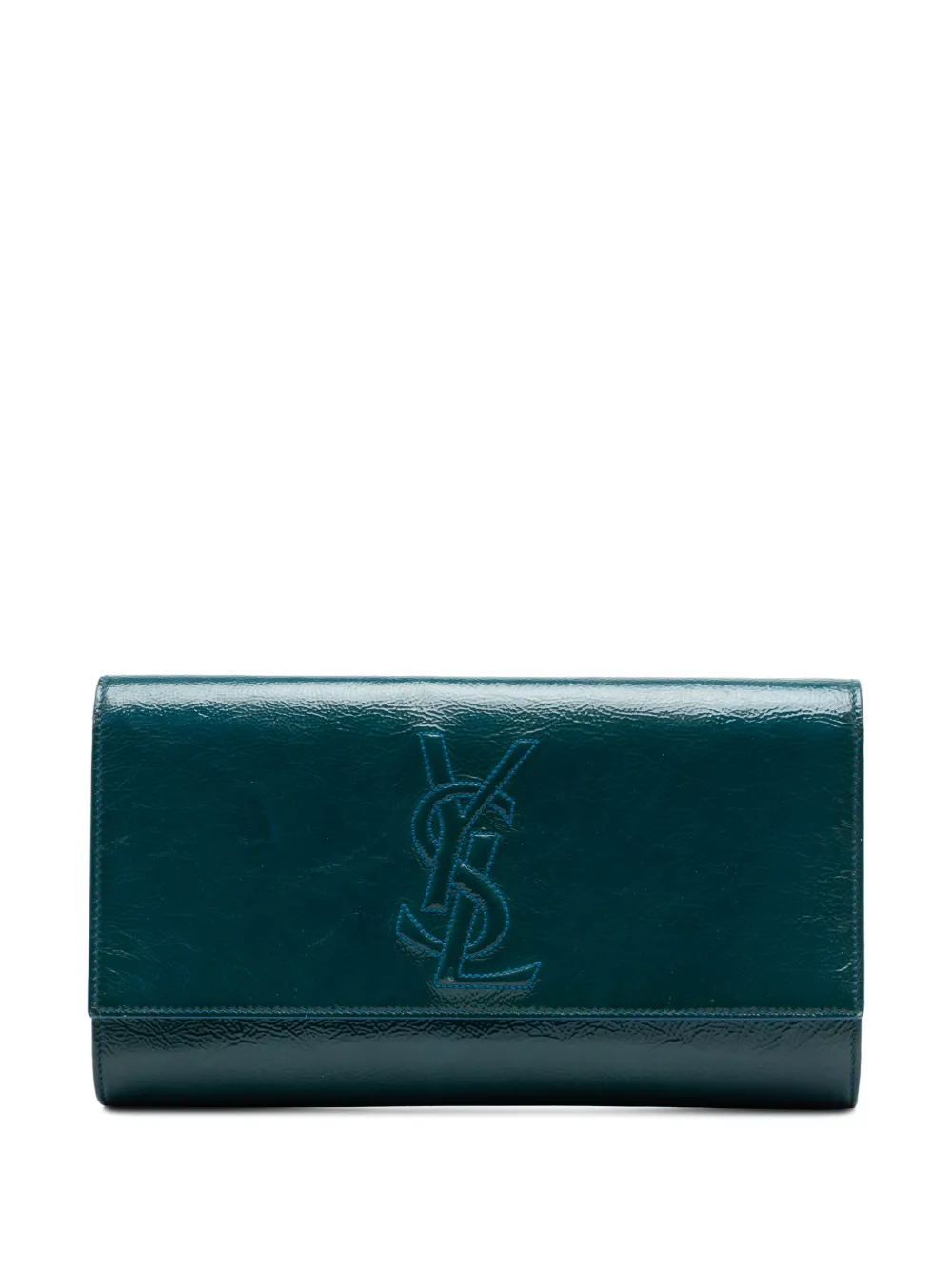 Saint Laurent Pre-Owned 2000-2012 Large Textured Patent Belle De Jour clutch bag - Blu