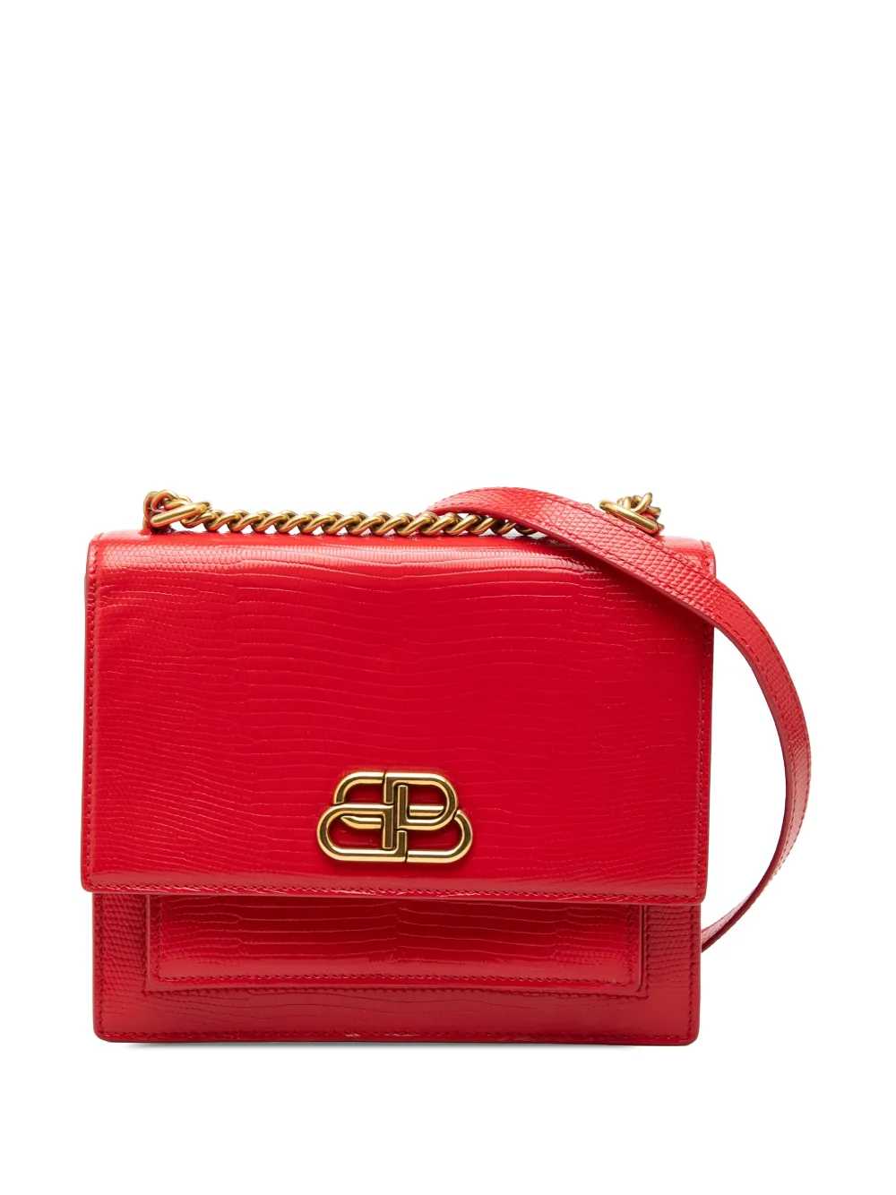 Balenciaga Pre-Owned 2019 Embossed Patent Sharp S Chain shoulder bag - Rosso