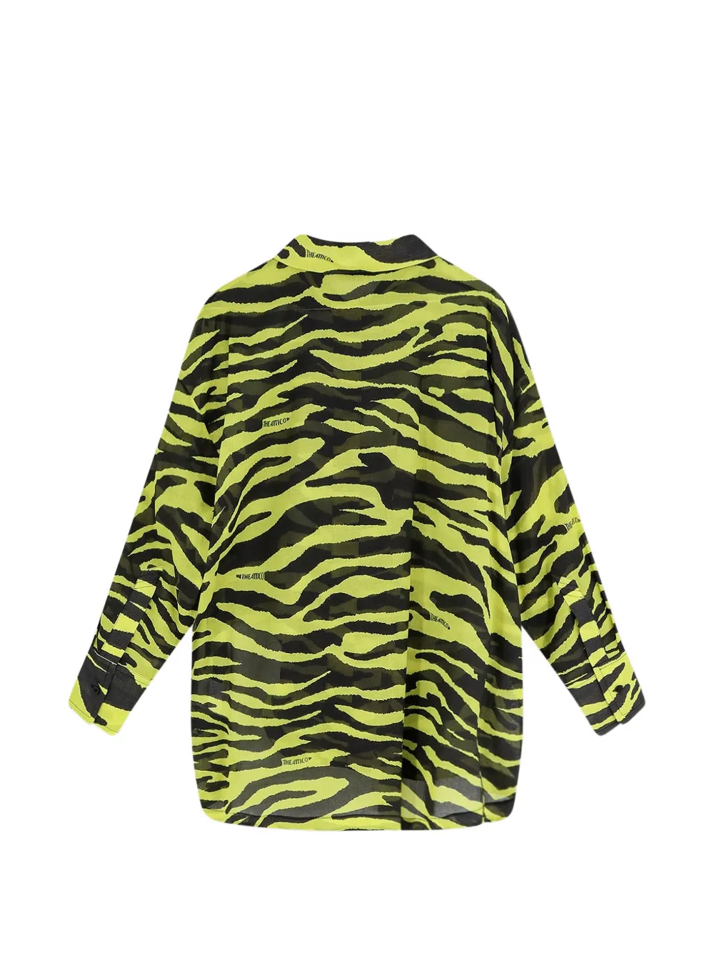 The Attico Asymmetrisch katoenen blouse met dierenprint Geel
