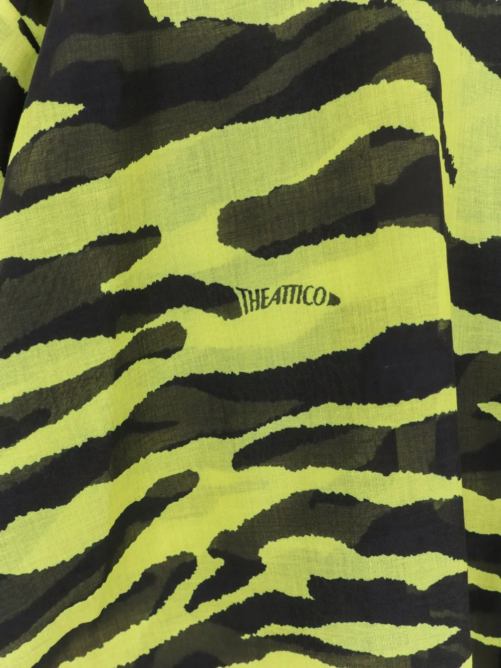 The Attico Asymmetrisch katoenen blouse met dierenprint Geel