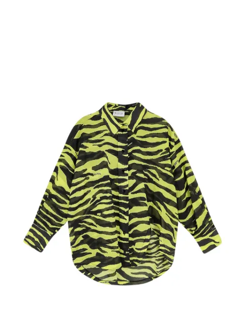 The Attico camisa asimétrica con animal print