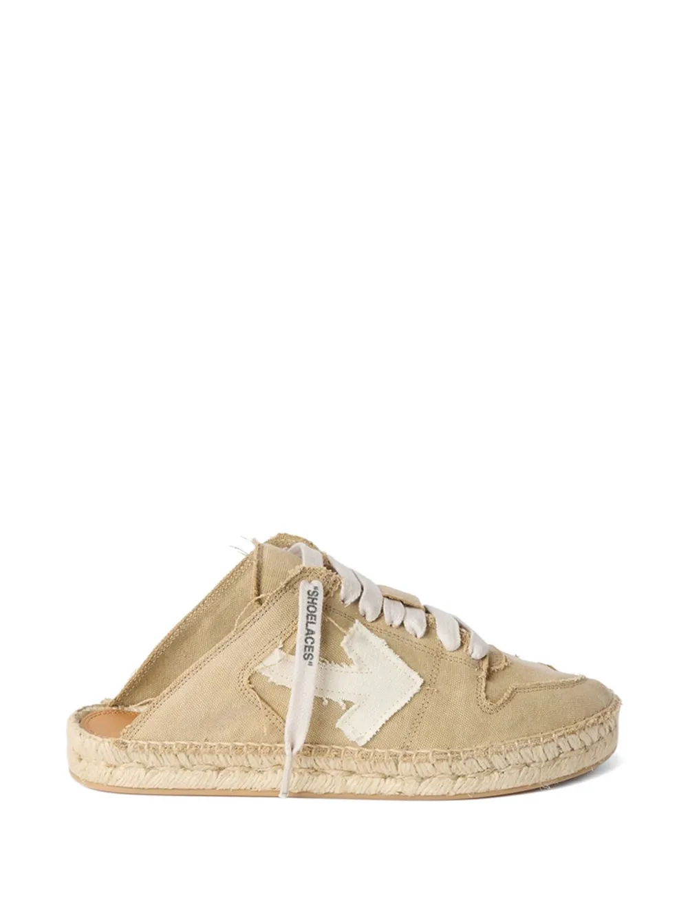 Off-White Arrow frayed espadrilles - Nude