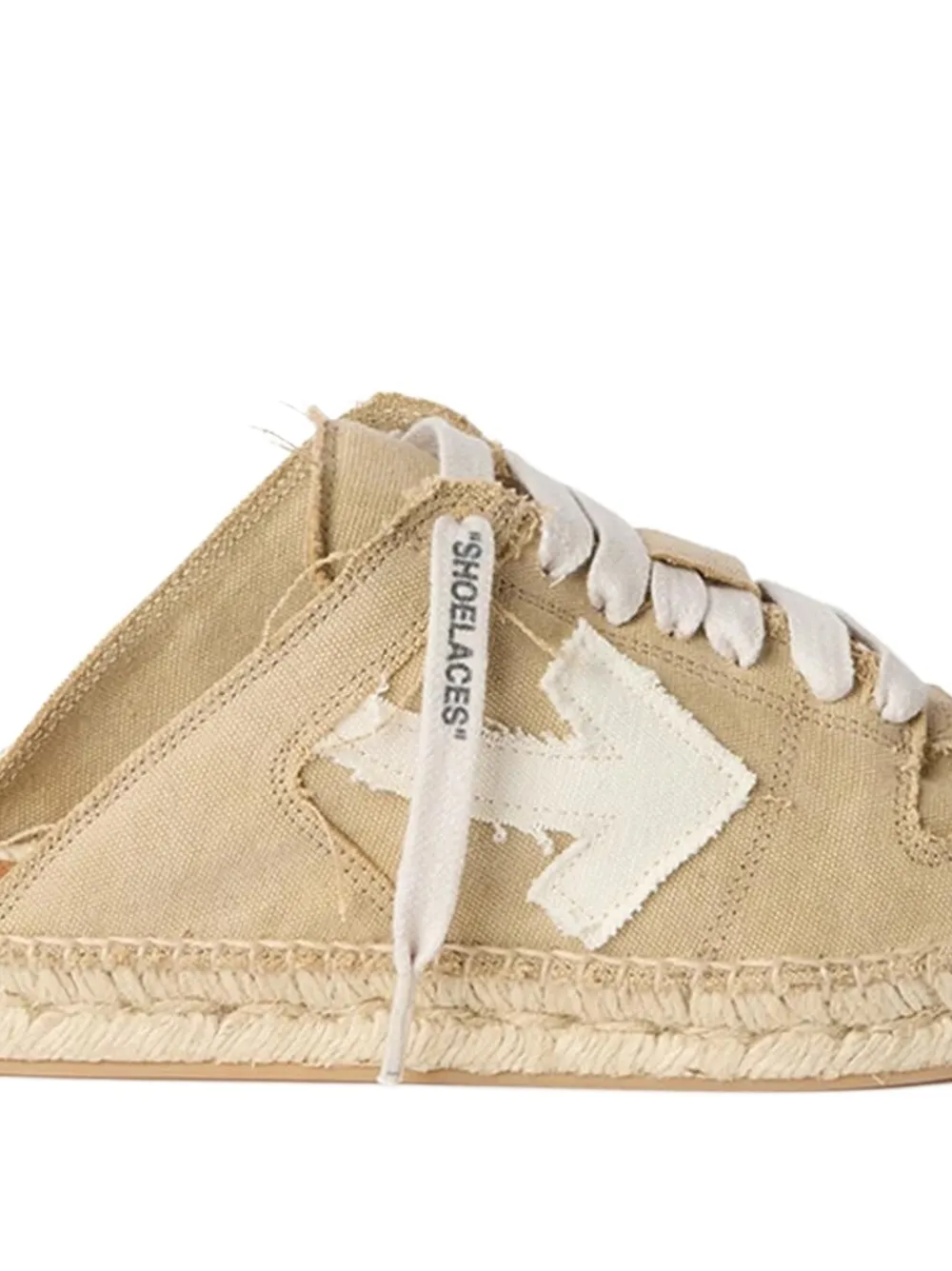 Off-White Arrow frayed espadrilles Beige