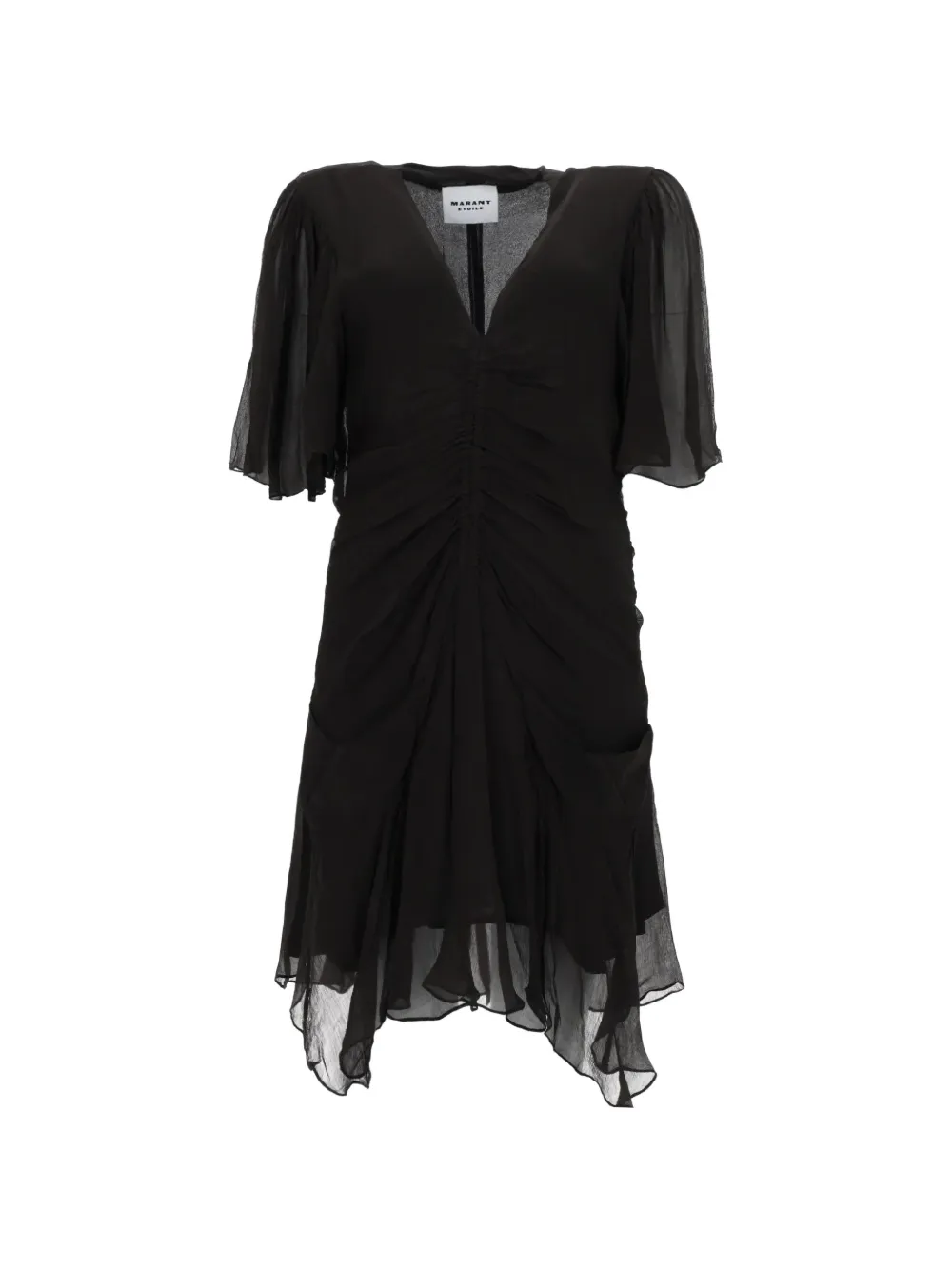 MARANT ÉTOILE ruched asymmetric dress - Nero