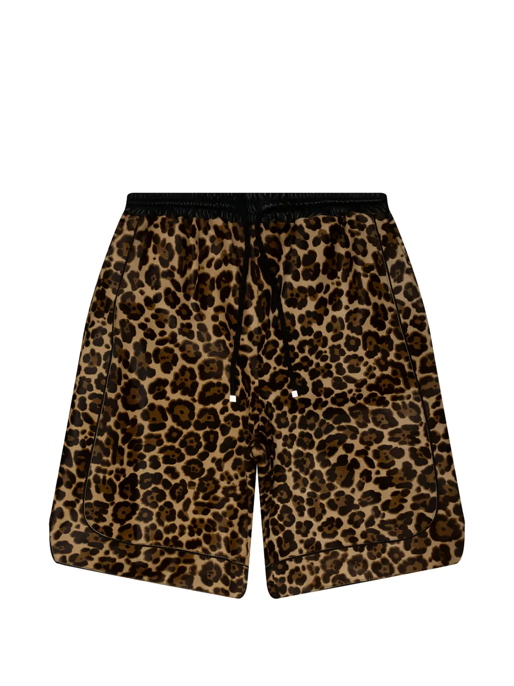 Nahmias leopard-print drawstring shorts - Marrone
