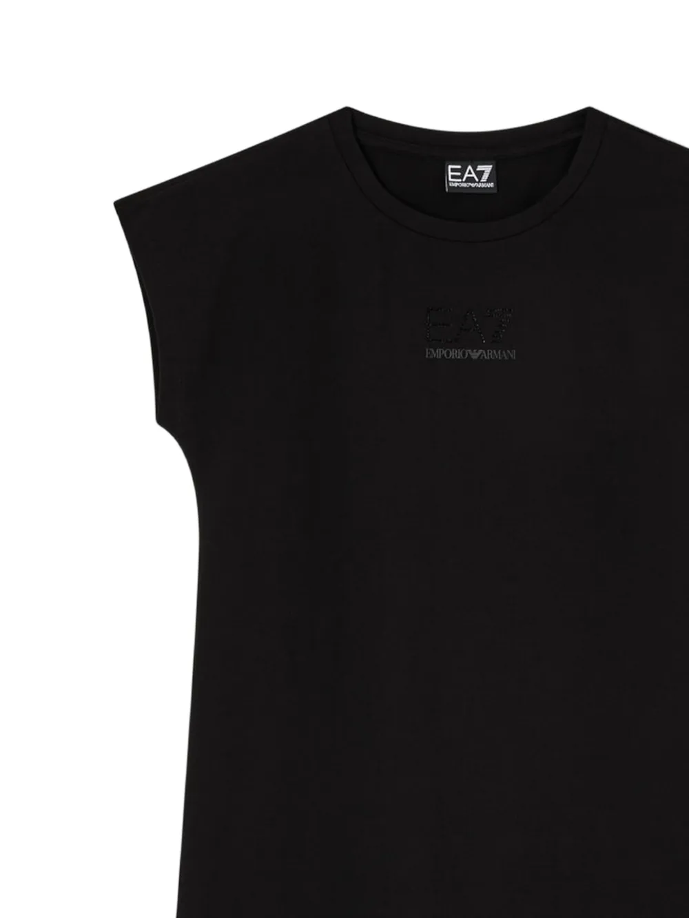 Ea7 Emporio Armani Jurk met zijsplit en logopatch Zwart