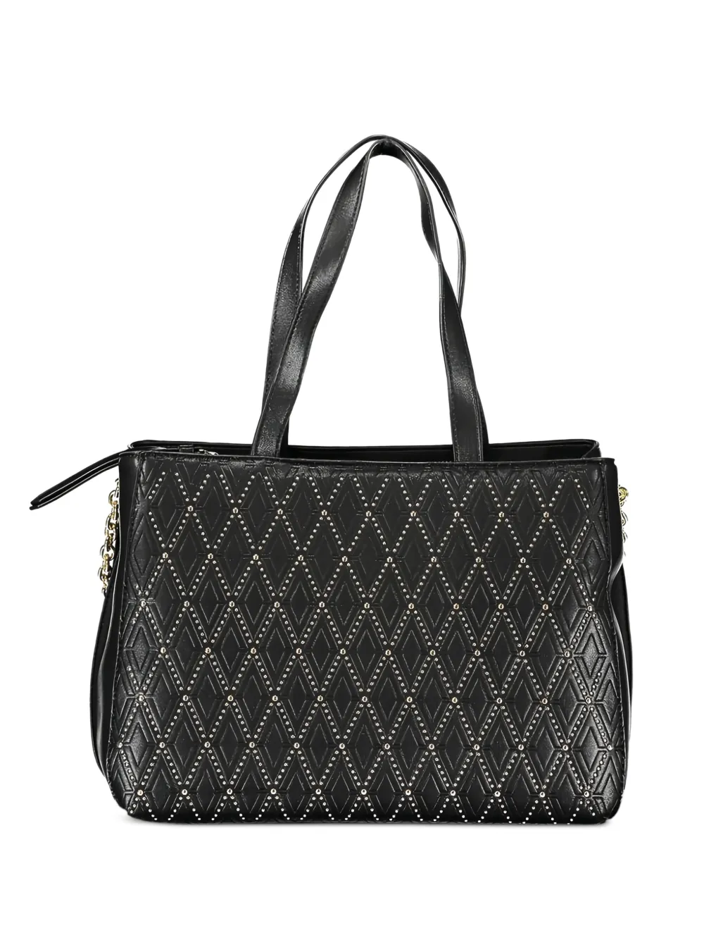 MARIO VALENTINO Shopper met diamantpatroon en studs Zwart
