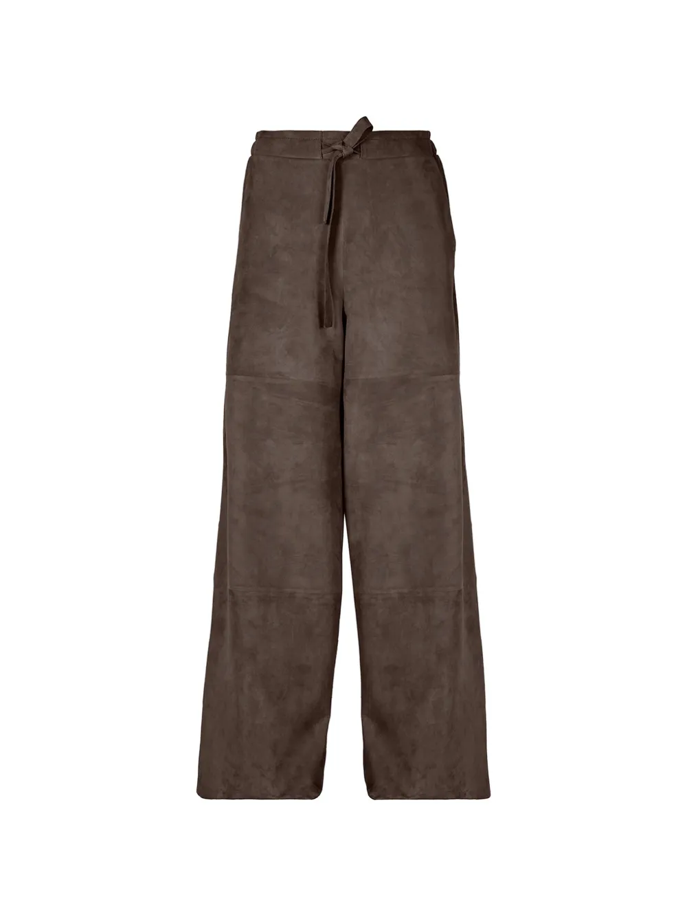 Desa Collection wide-leg leather trousers - Marrone
