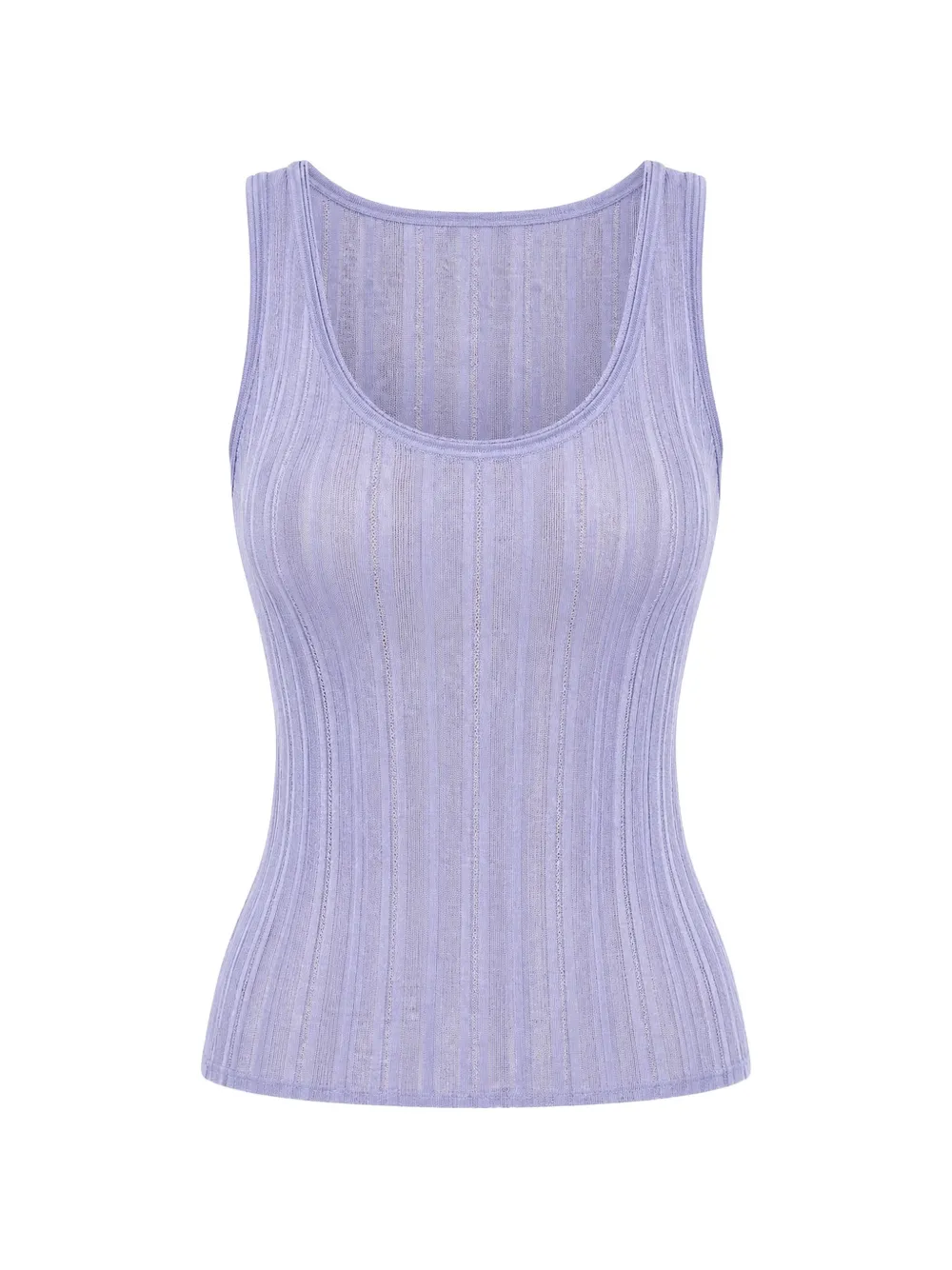 Theory pointelle-knit scoop-neck tank top - Viola