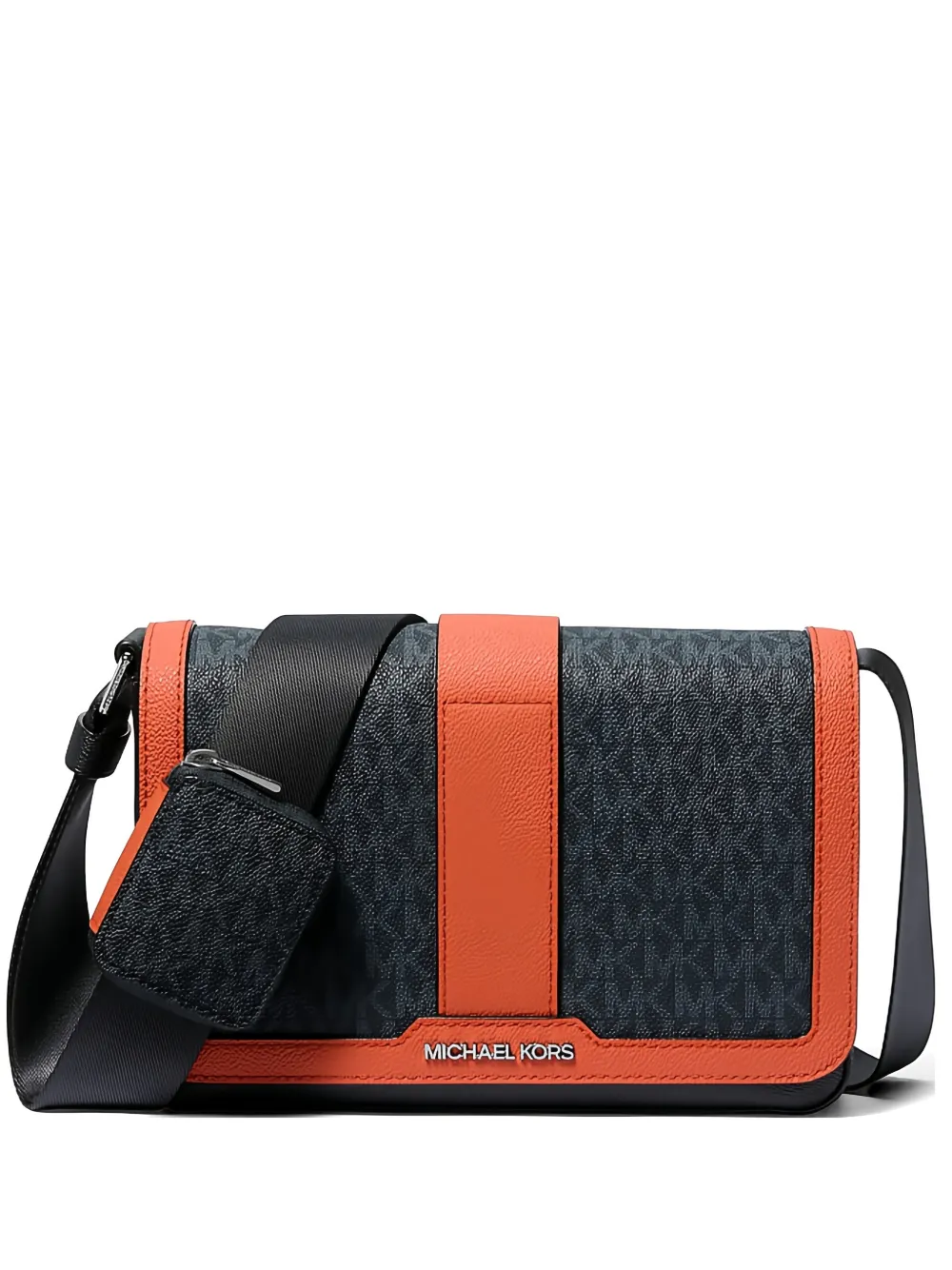 Michael Kors monogram-print flap messenger bag - Nero