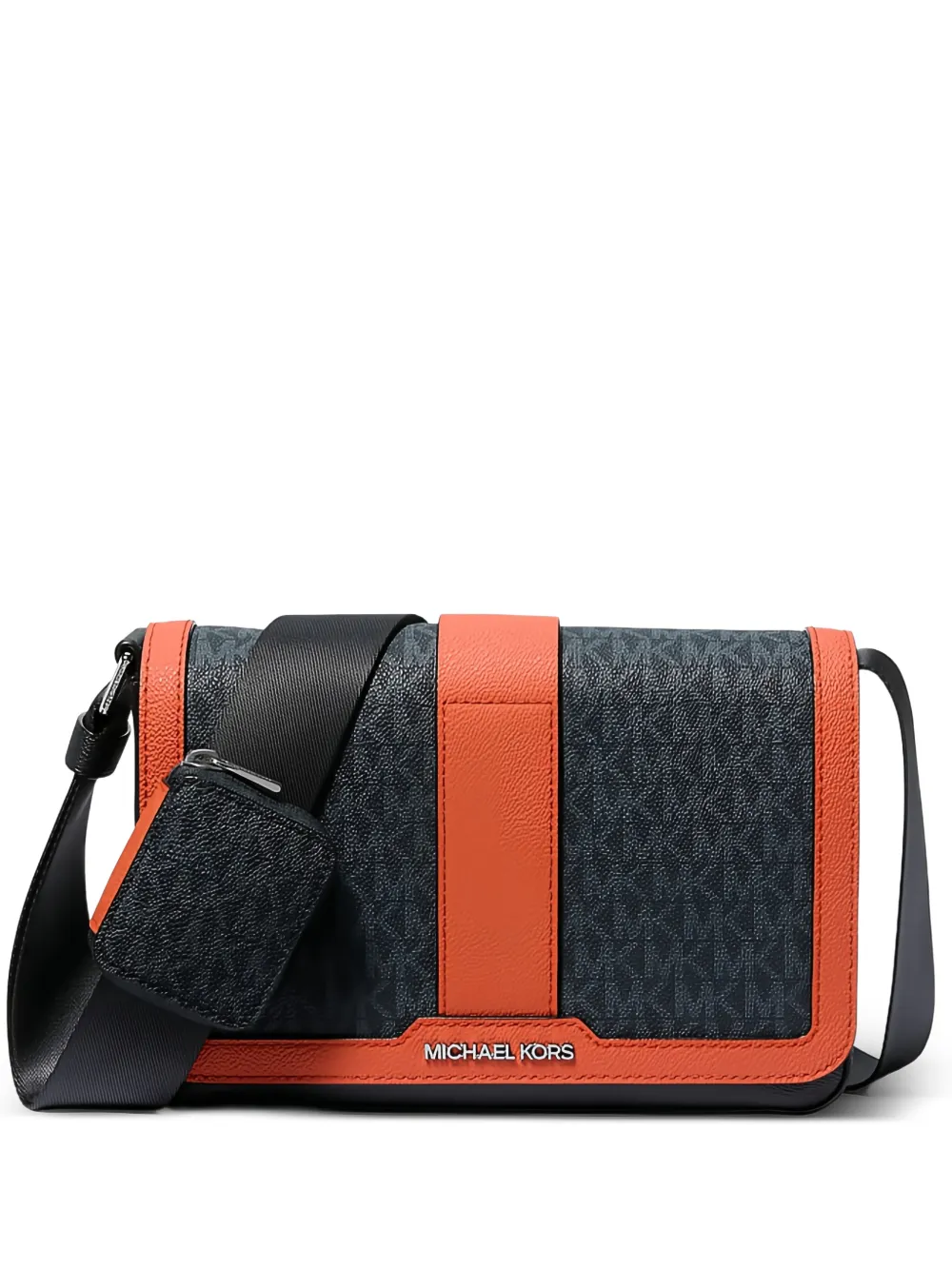 Michael Kors monogram-print flap messenger bag - Nero