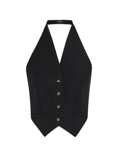 A.W.A.K.E. Mode halterneck button-up waistcoat