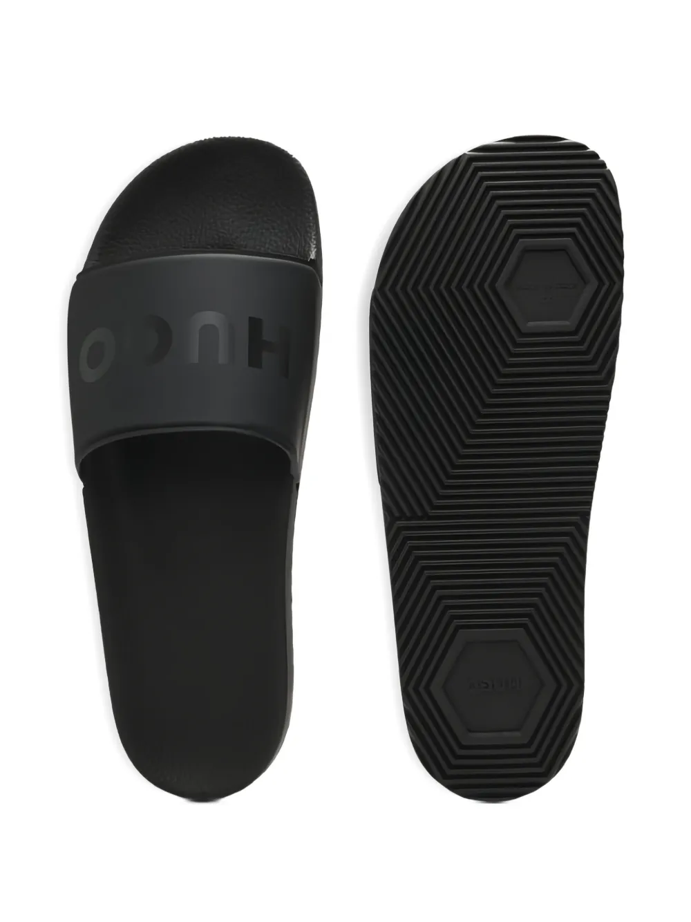 HUGO logo-detail slides Zwart