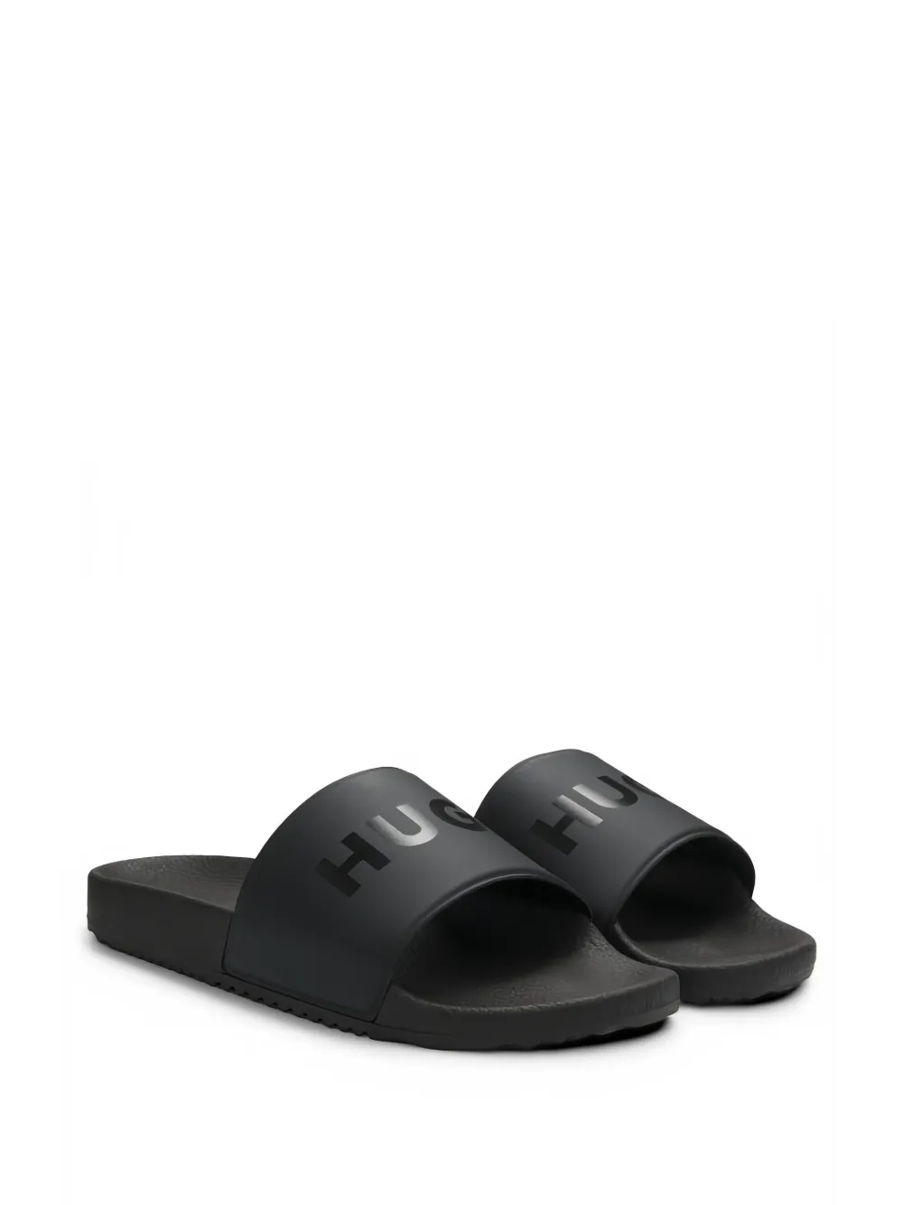 HUGO logo-detail slides Zwart