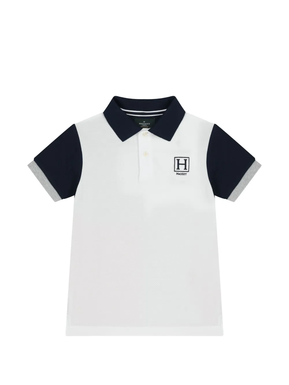 Hackett logo-embroidered colour-block polo shirt - Bianco