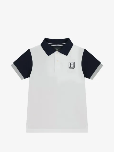Hackett Kids logo-embroidered colour-block polo shirt