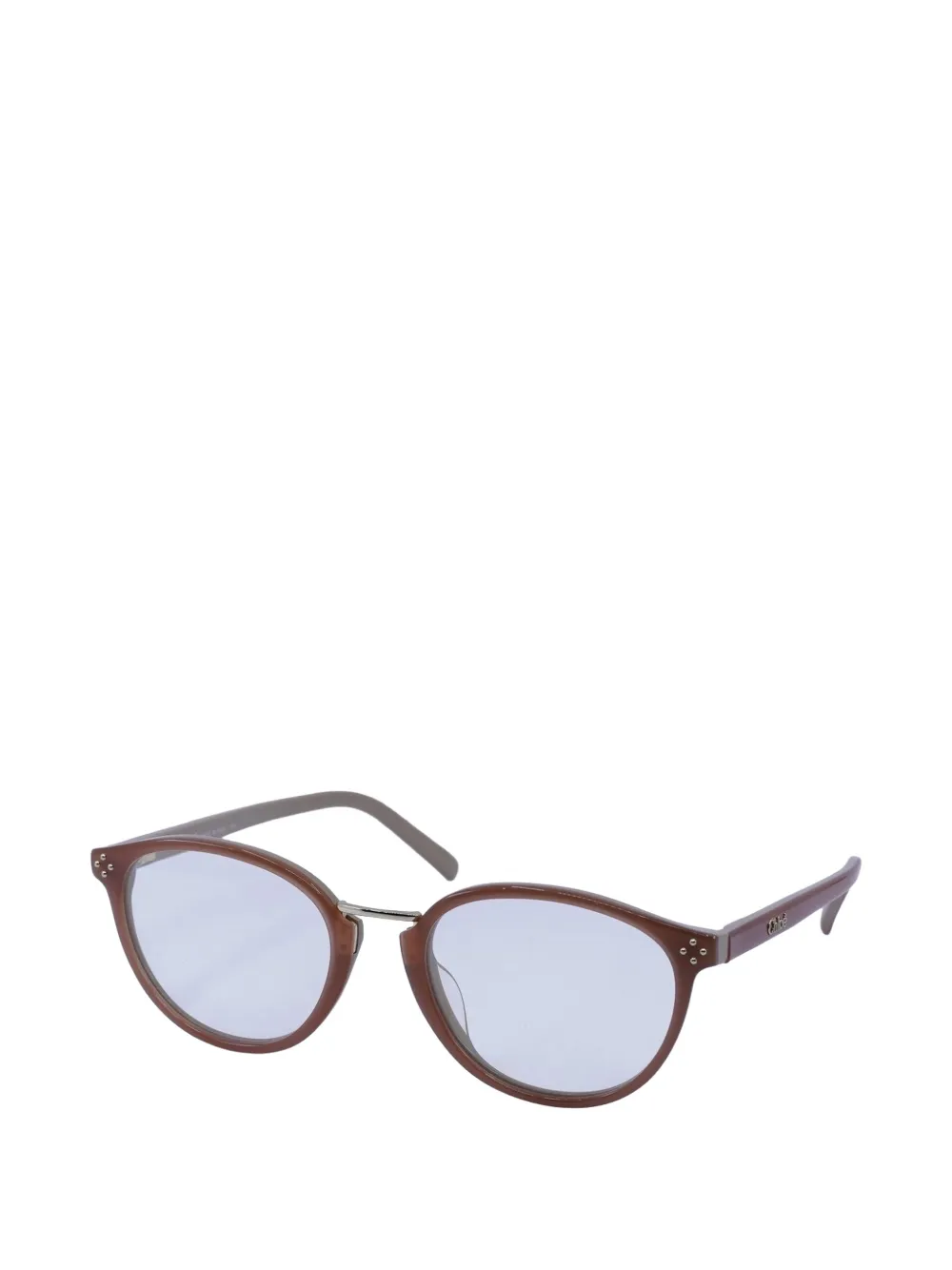 Chloé Eyewear Zonnebril met rond montuur Bruin