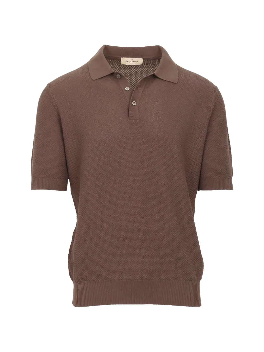 Gran Sasso waffle-knit short-sleeve polo shirt - Marrone