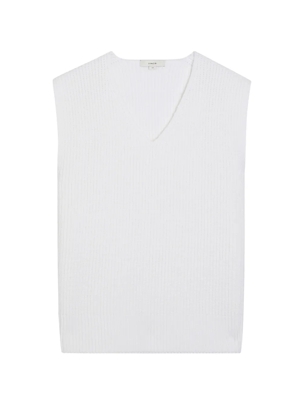 Vince ribbed-knit V-neck vest top - Weiß