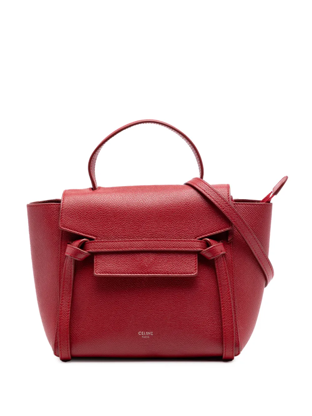 Celine Pre-Owned 2018-2026 Nano Grained Calfskin Belt Bag satchel - Rosso