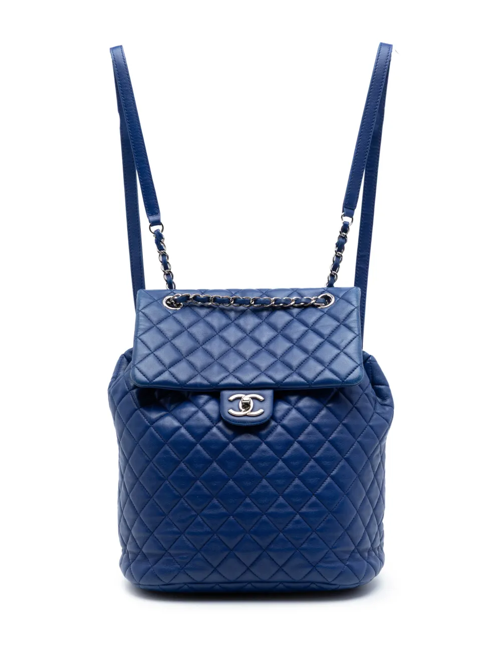 CHANEL Pre-Owned 2015-2016 Large Quilted Lambskin Urban Spirit backpack - Blu