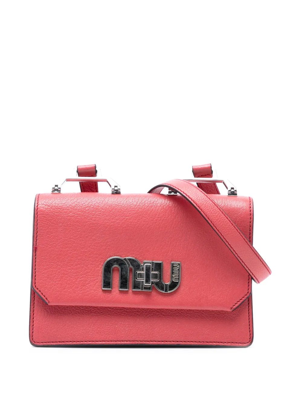 Miu Miu Pre-Owned 2010-2026 Goatskin Madras Miu Logo crossbody bag - Rosa