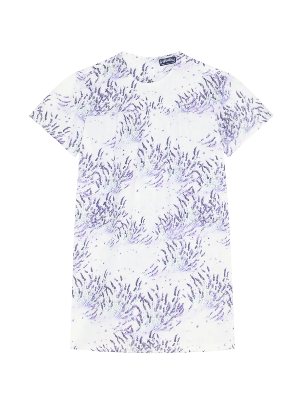 Vilebrequin Kids lavender-print linen dress - Bianco