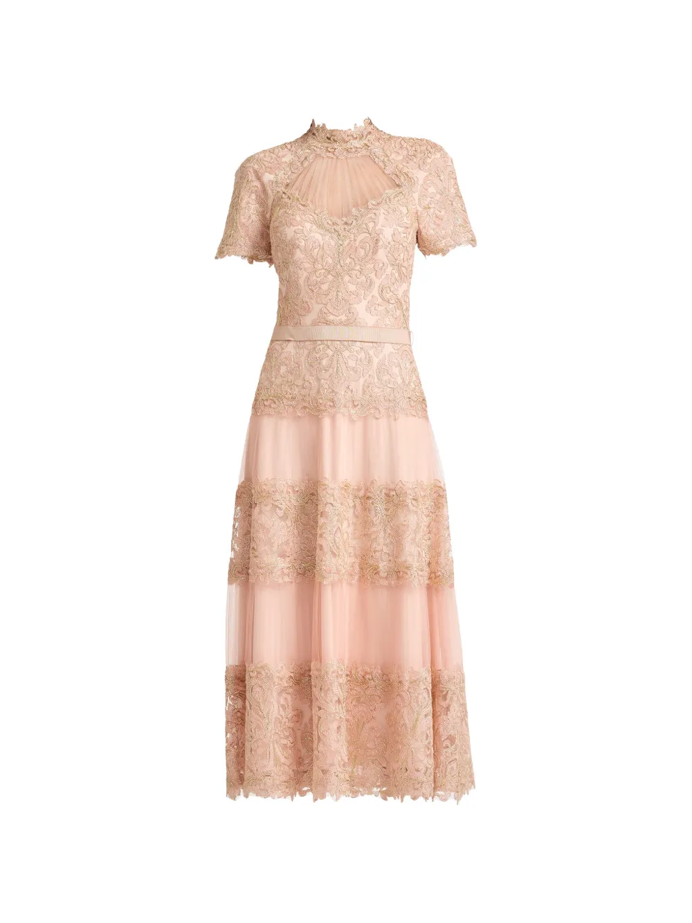 Tadashi Shoji Stelly Lotus embroidered midi dress - Pink