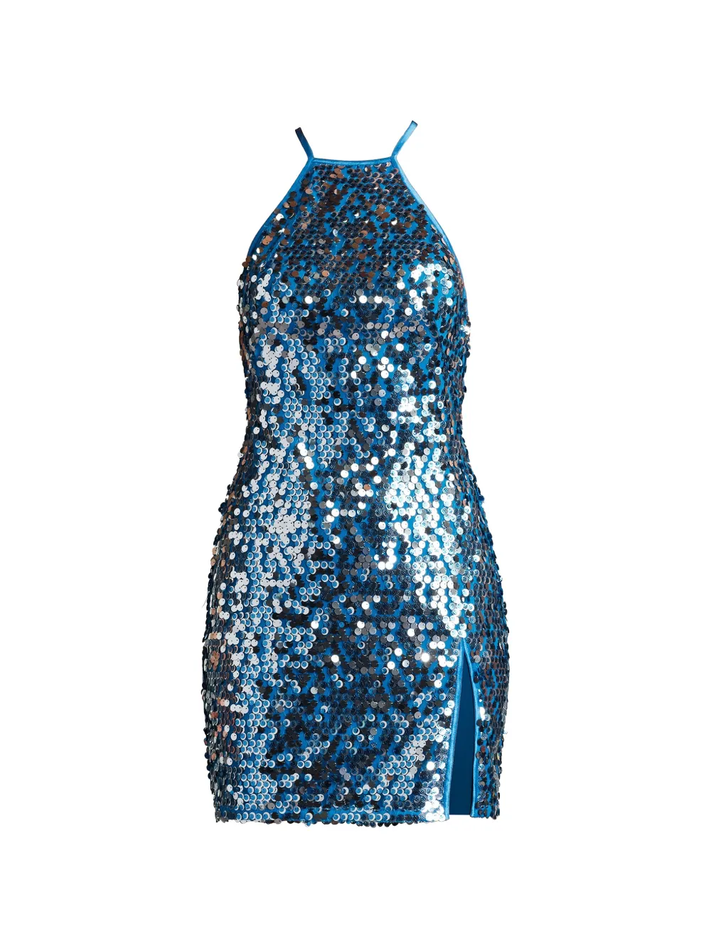 Tadashi Shoji Joia sequined halterneck mini dress - Blu
