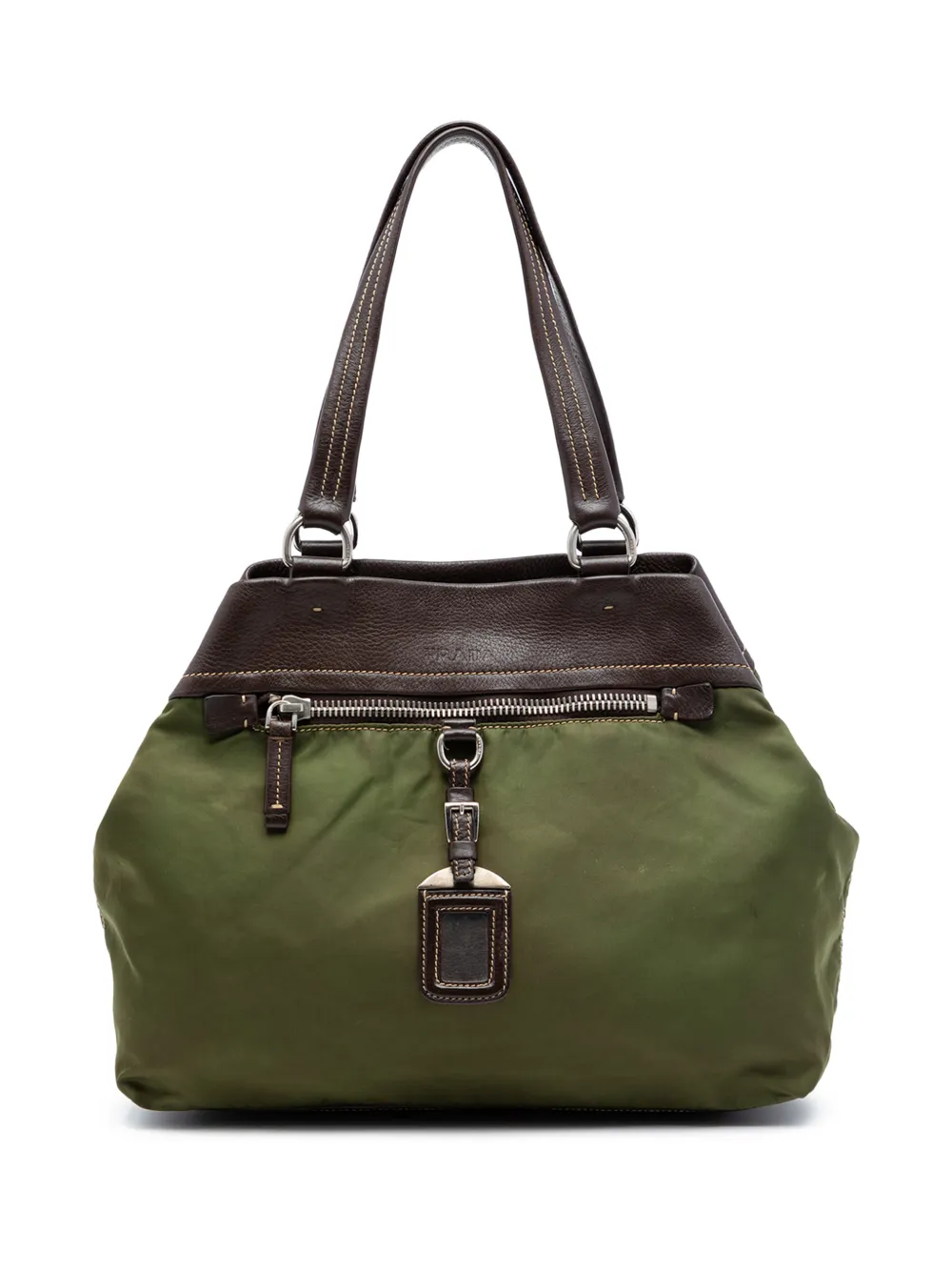 Prada Pre-Owned 2010-2026 Tessuto and Leather tote bag - Grün