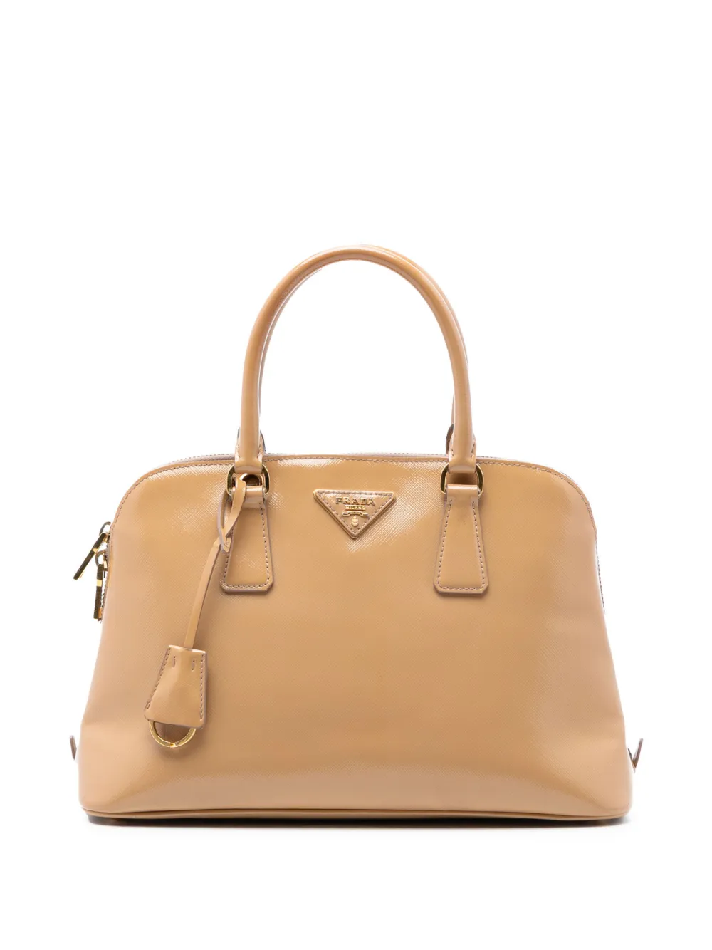 Prada Pre-Owned 2010-2026 Medium Saffiano Vernice Promenade satchel - Brown