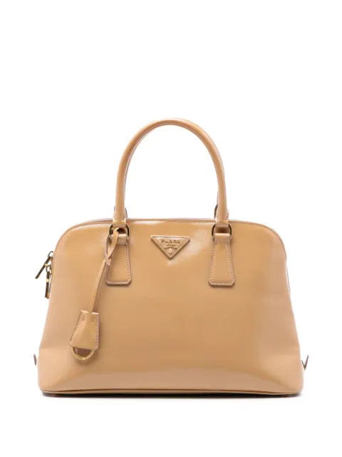 Prada Pre-Owned 2010-2026 Medium Saffiano Vernice Promenade satchel