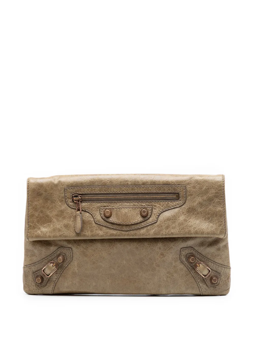 Balenciaga Pre-Owned 2005-2022 Lambskin Motocross Giant 12 Envelope clutch bag - Marrone