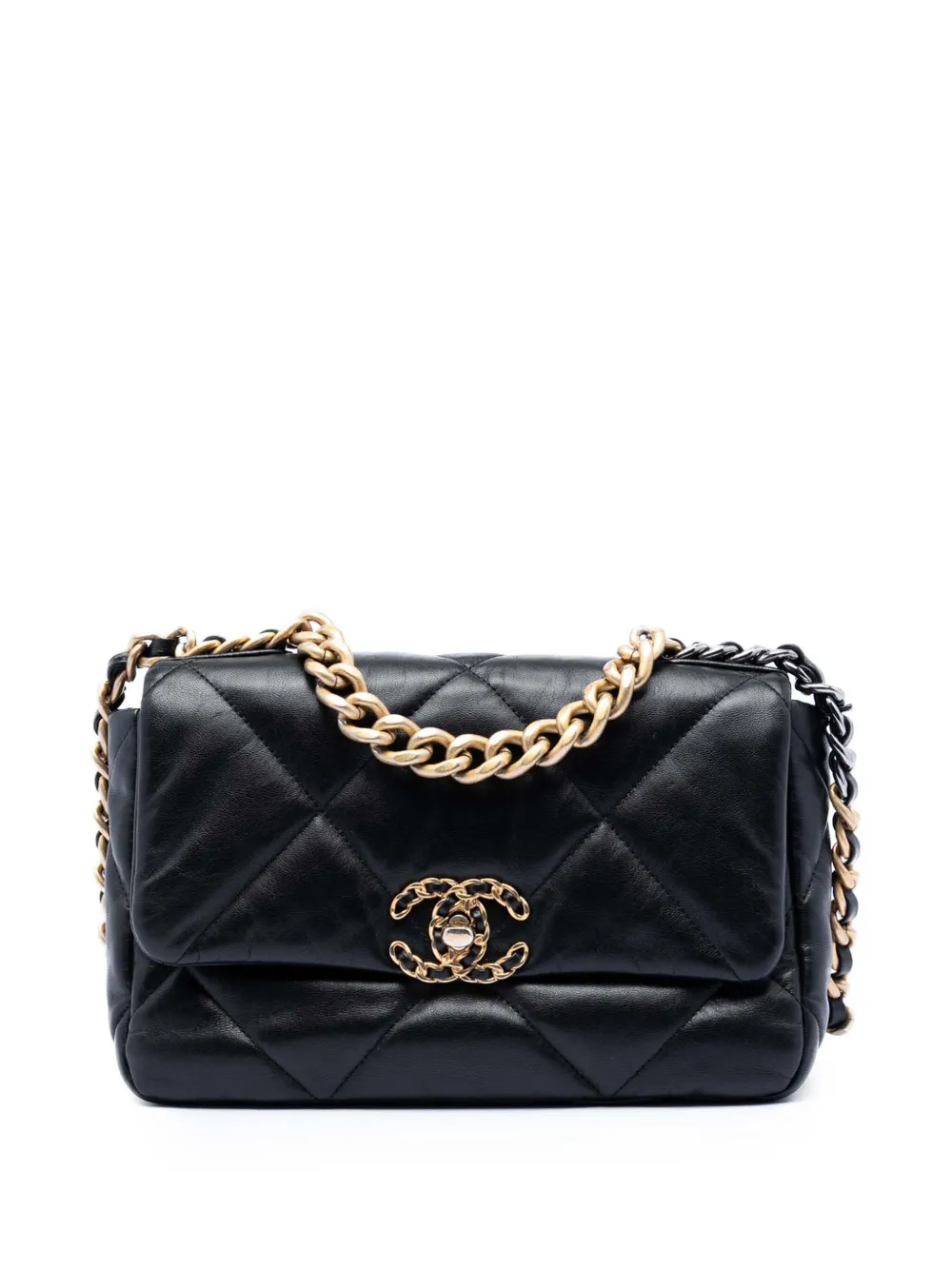CHANEL Pre-Owned 2020 Medium Lambskin 19 Flap satchel - Nero