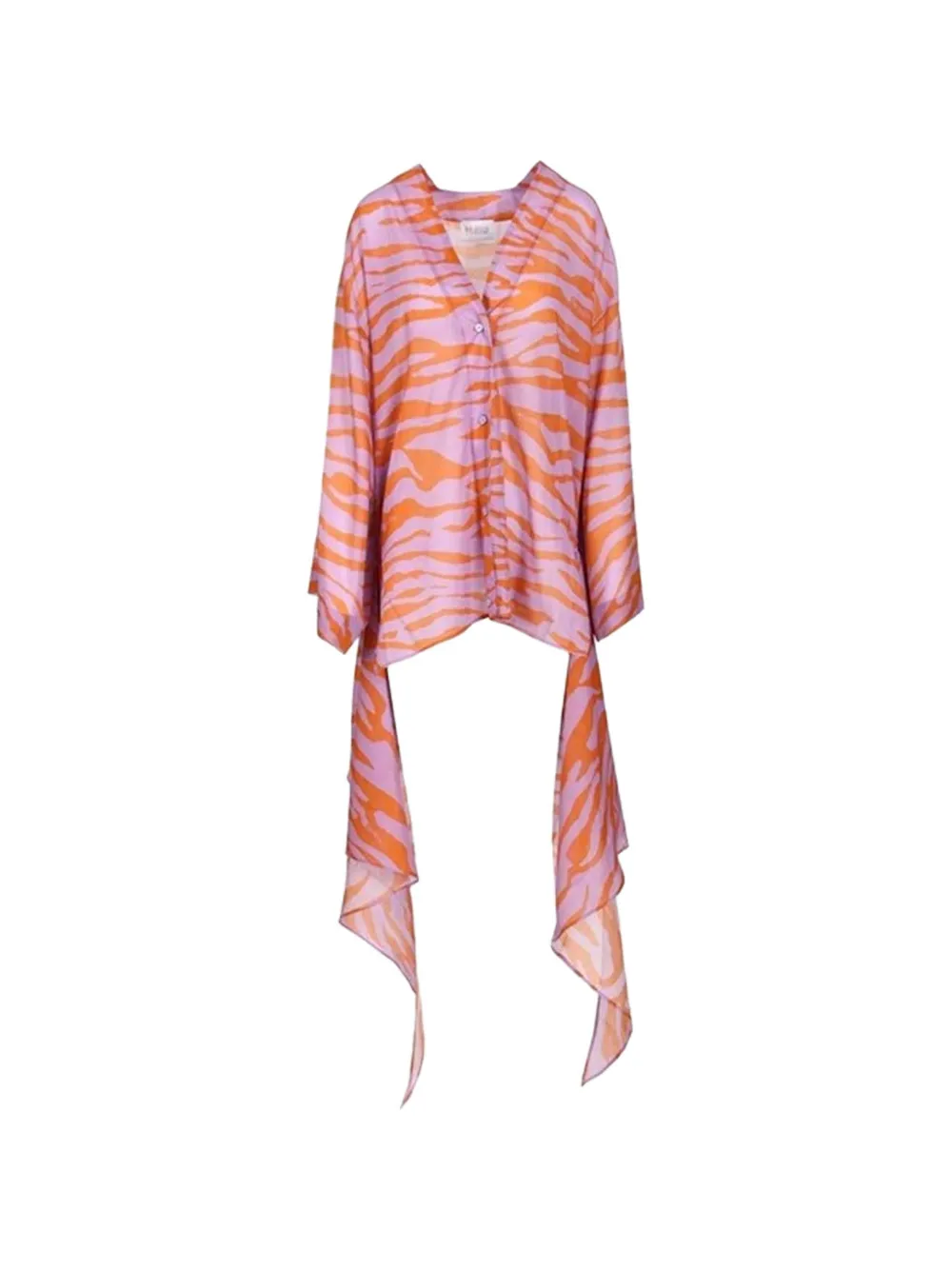The Attico zebra-print mini shirt dress - Orange