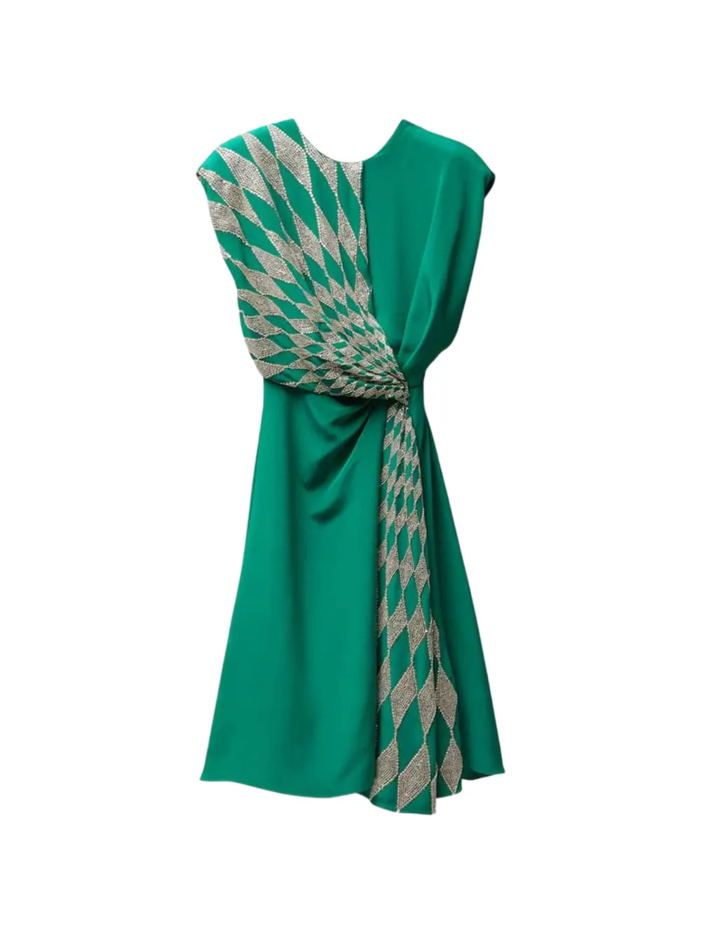 Versace embroidered silk midi dress - Verde