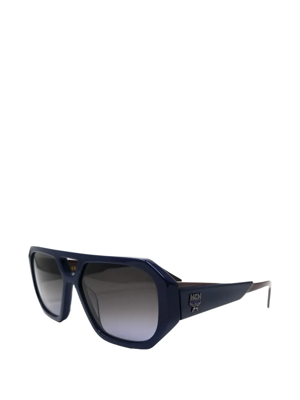 MCM Navigator-frame logo-plaque sunglasses - Blau