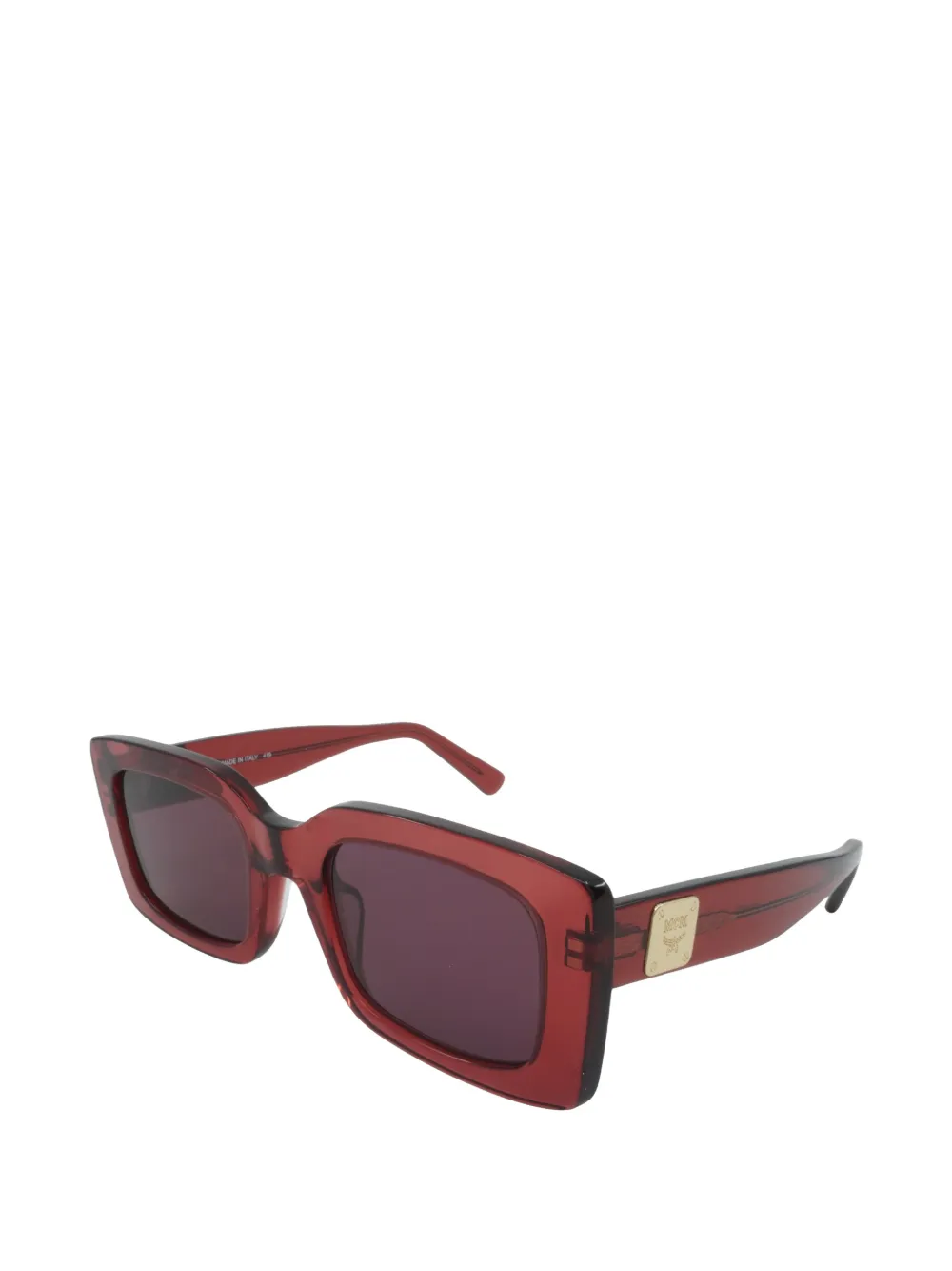 MCM logo-plaque rectangle-frame sunglasses - Rot