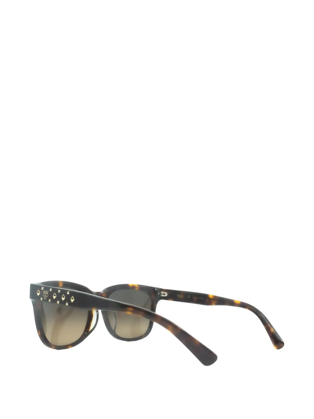 MCM Zonnebril met vierkant montuur en studs Bruin