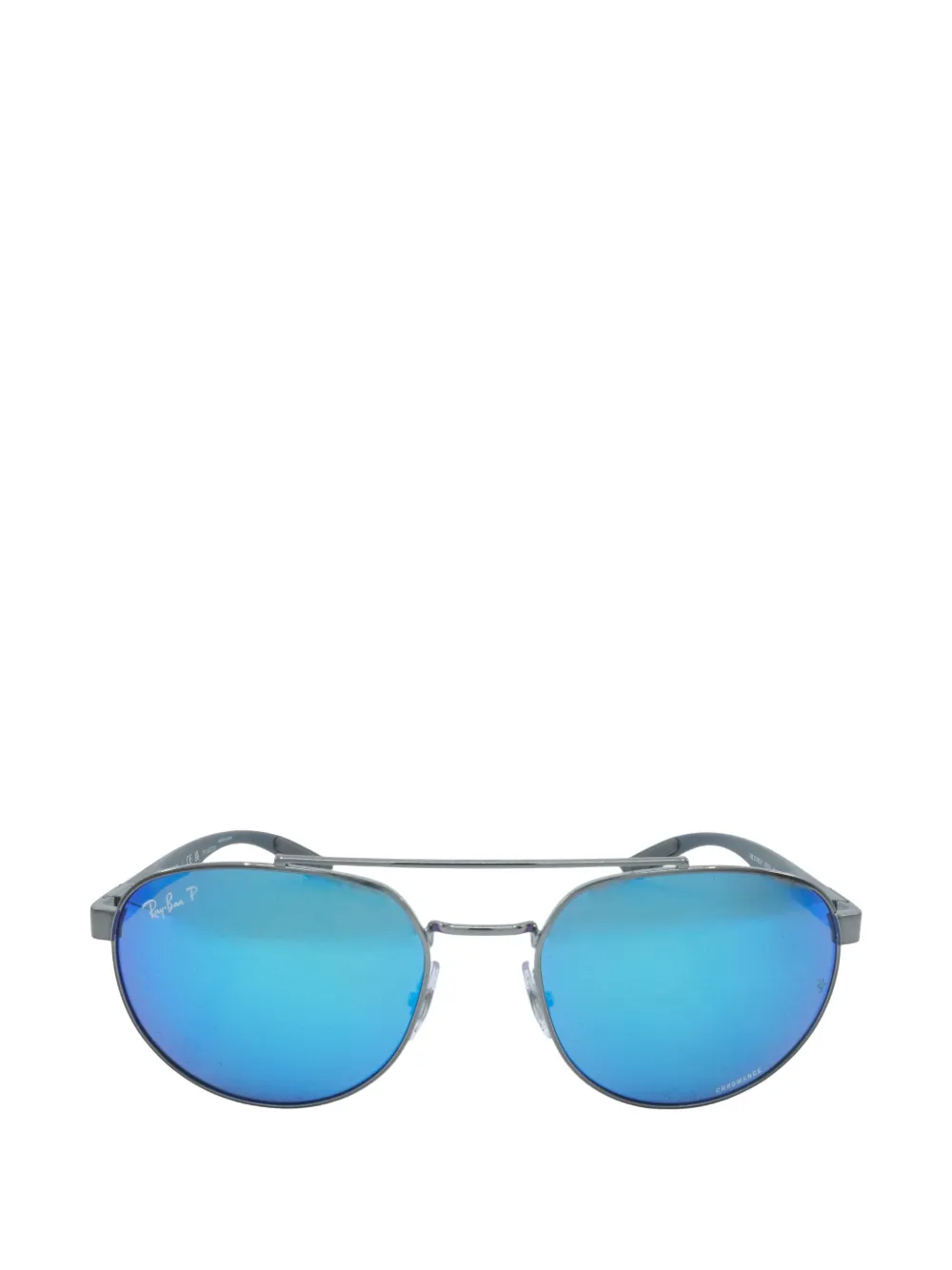 Ray-Ban Chromance polarized geometric-frame sunglasses - Silber