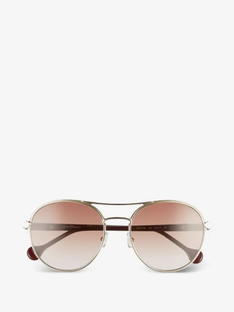Ferragamo Eyewear lentes de sol con armazón redonda y doble puente
