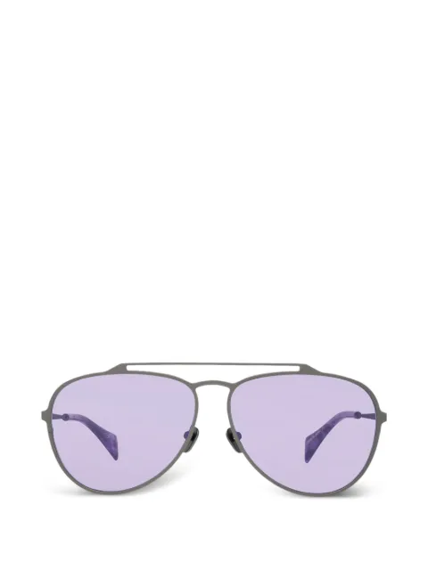 Discord Yohji Yamamoto double-bridge pilot-frame sunglasses