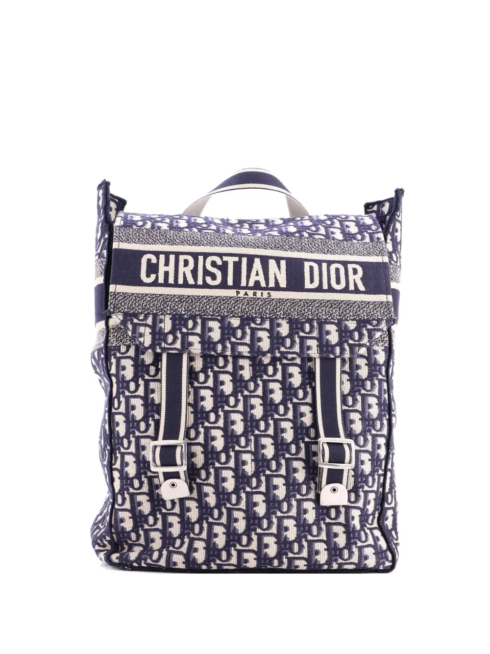 Christian Dior Pre-Owned Mini Flap Oblique Rucksack aus Canvas - Blau