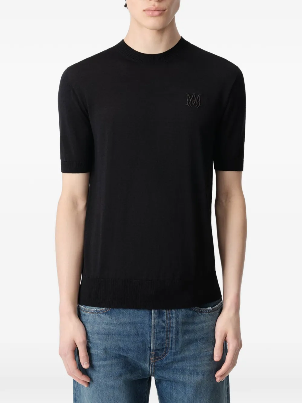 AMIRI T-shirt met geborduurd logo Zwart