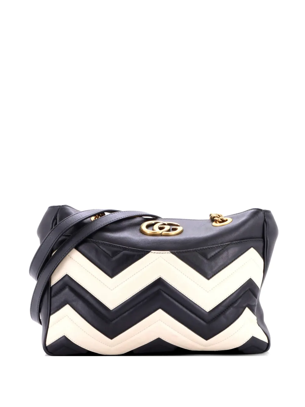 Gucci Pre-Owned Mittelgroße GG Marmont Matelasse Schultertasche aus Leder - Schwarz