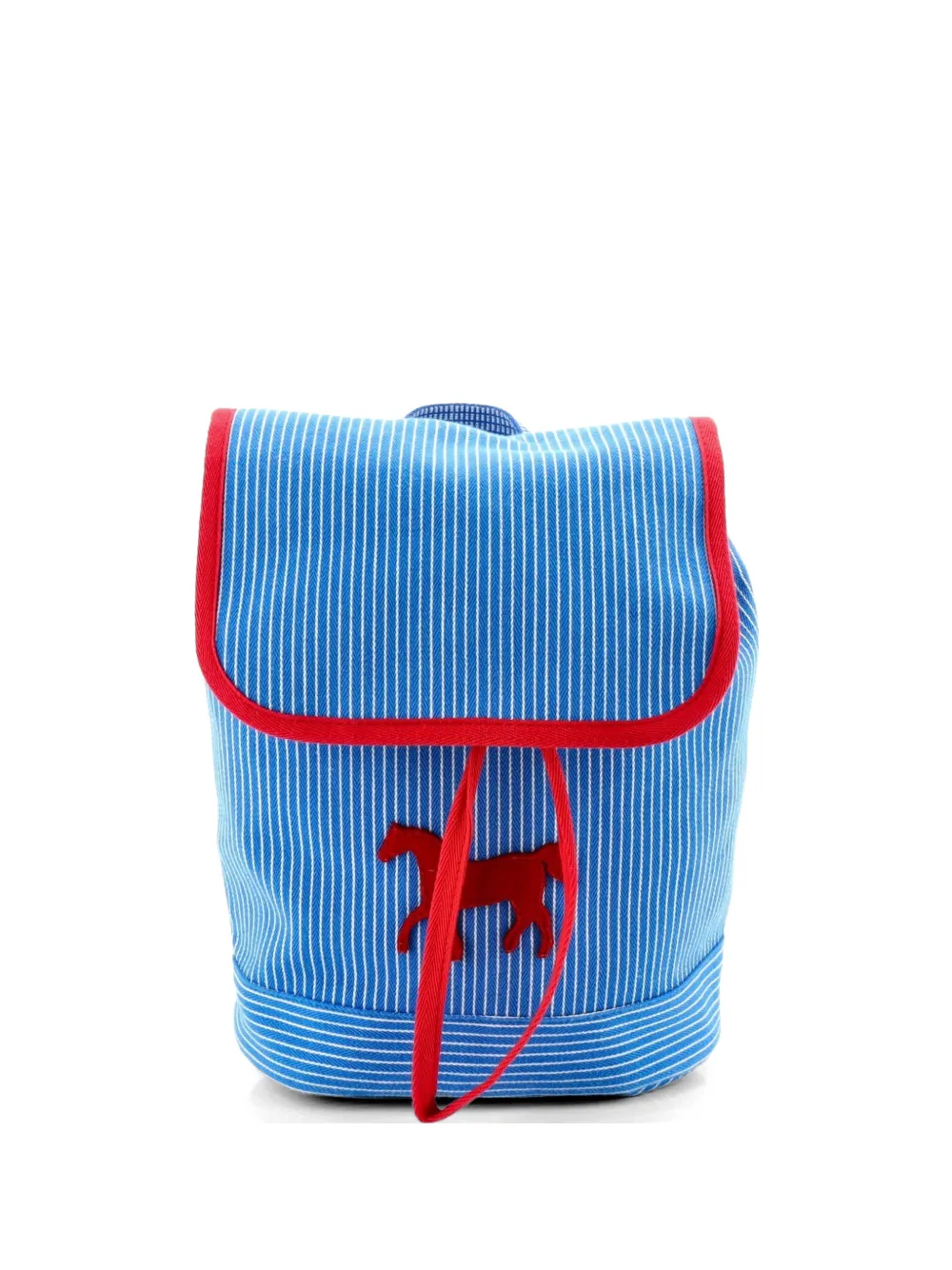 Hermès Pre-Owned Horse Caval Collar Striped Toile backpack - Blue