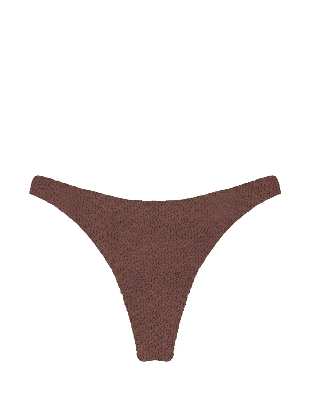 Mc2 Saint Barth Naomi Crinkled Bikini Bottom In Brown