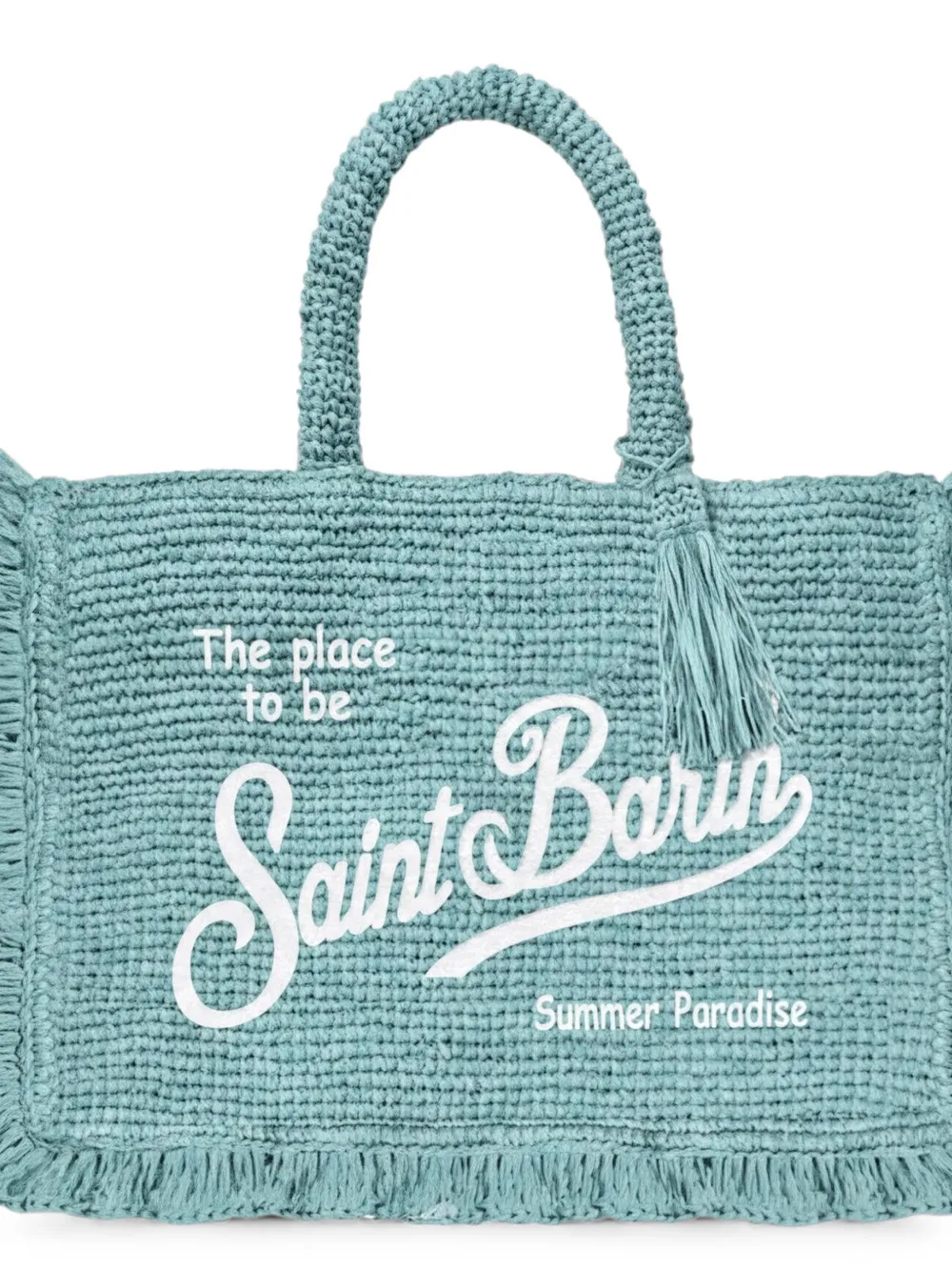 MC2 Saint Barth Volant raffia shopper Blauw