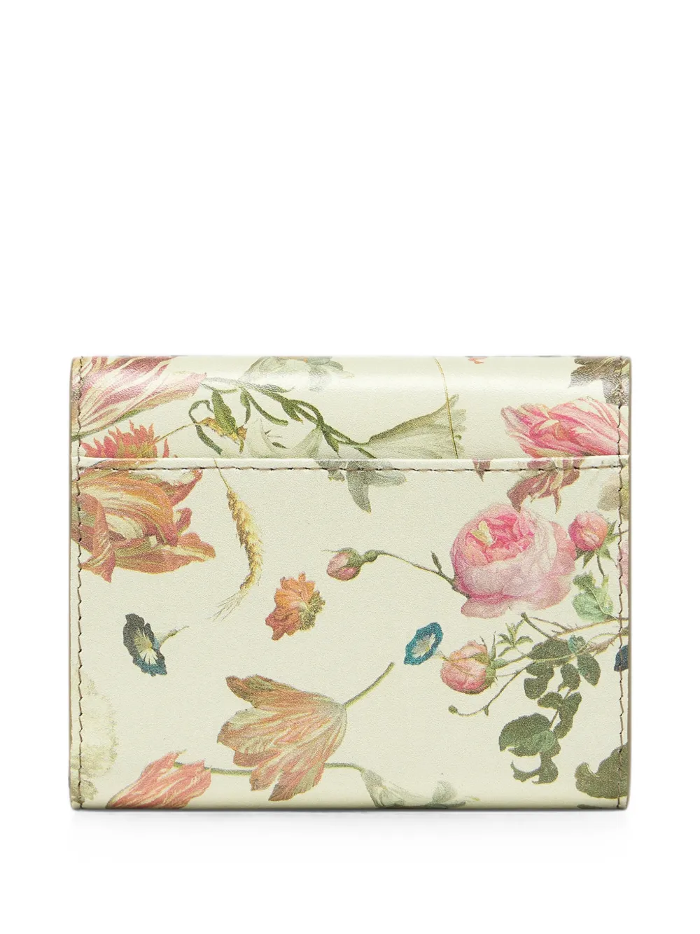 Maison Margiela Kleine leren tas met bloemenprint Beige