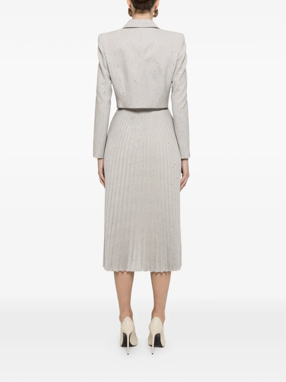 NISSA Cropped blazer verfraaid met pailletten Grijs
